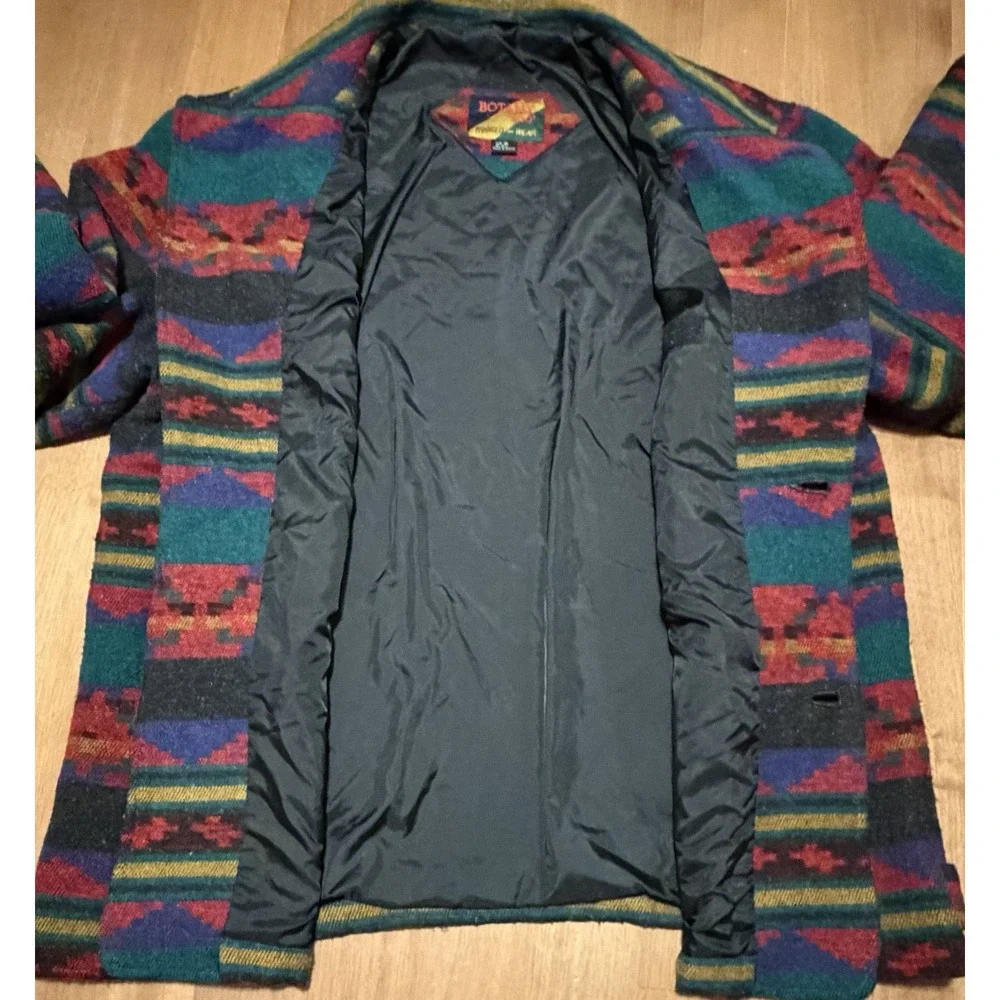 Vintage BOTANY 500 RUGGED WEAR Western Aztec Blanket Coat Jacket Geometric XL